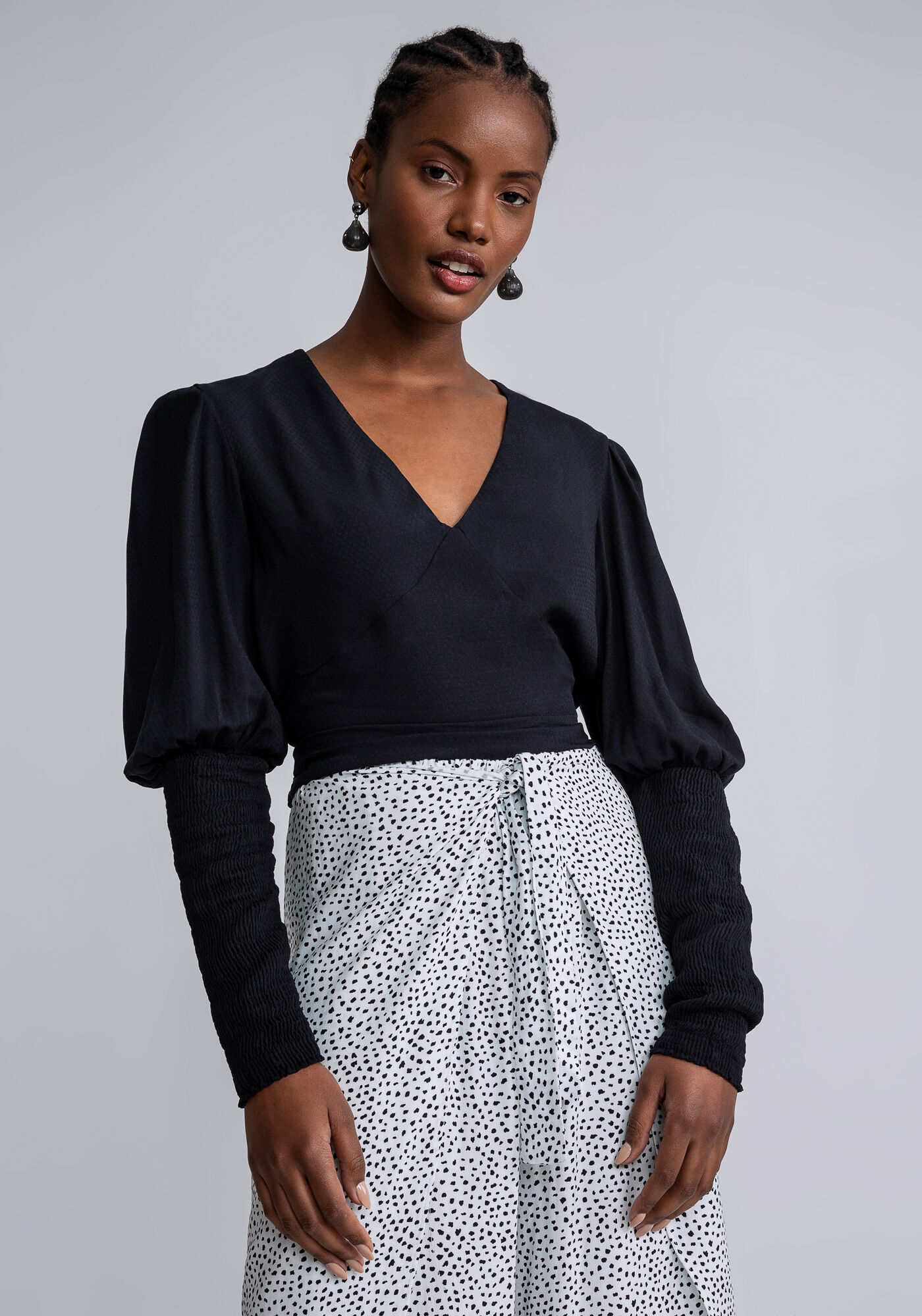 Blusa Manga Bufante El&aacute;stico Lastex, , large.