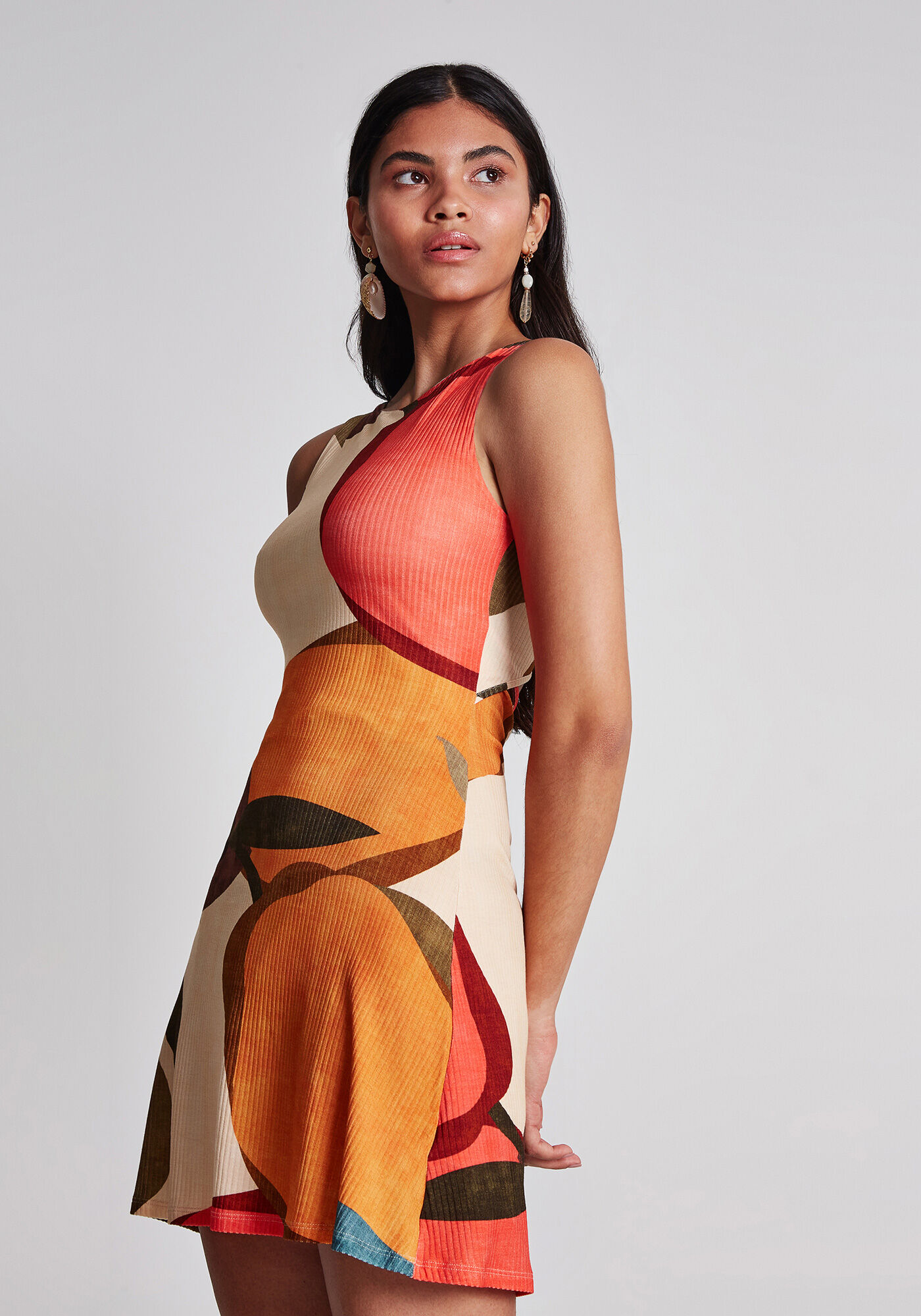 Vestido sem Mangas Estampa, , large.