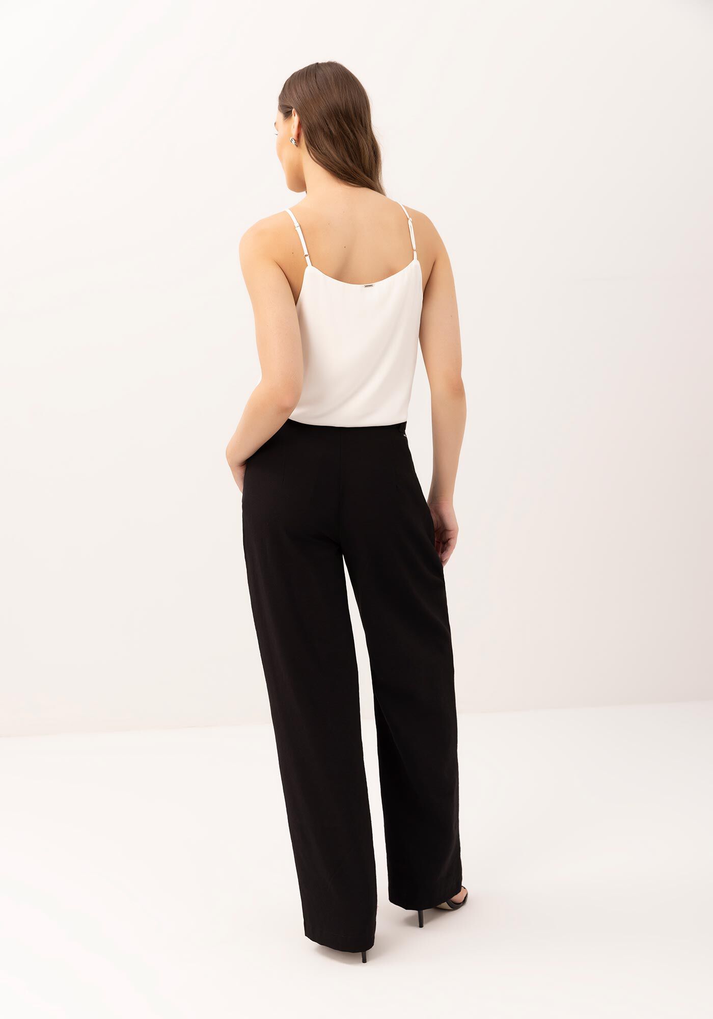 Cal&ccedil;a Reta Cintura Alta Alfaiataria, PRETO REATIVO, large.