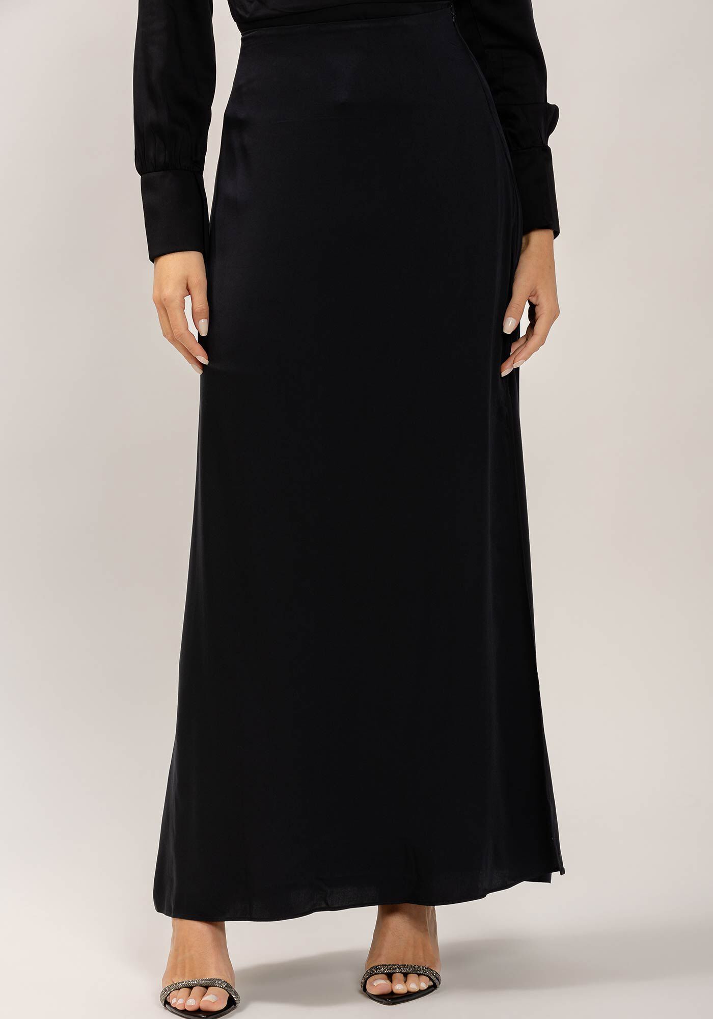 Saia Longa Reta Slim com Fenda, , large.