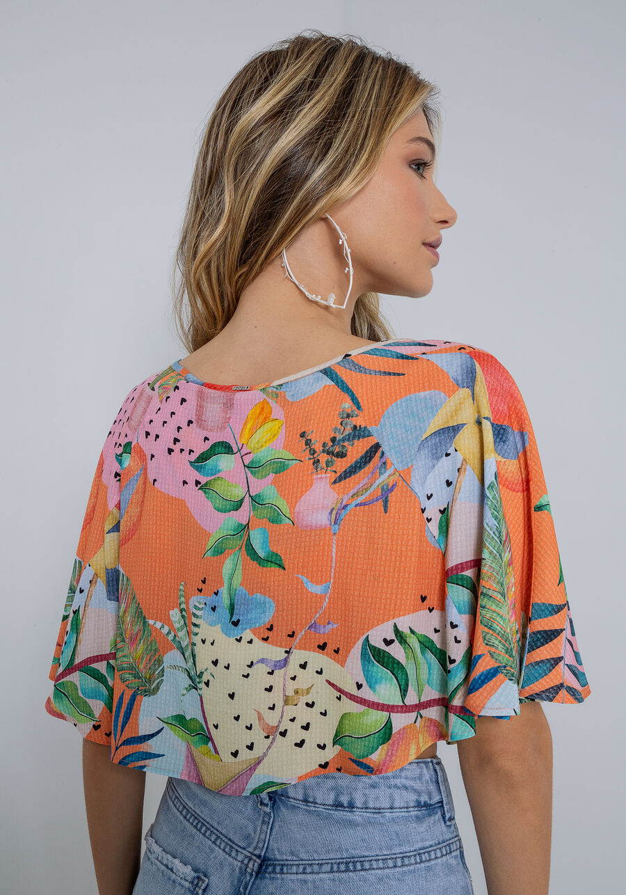 Blusa Cropped em Viscose Godê, . Blusa Cropped em Viscose Godê, , large.