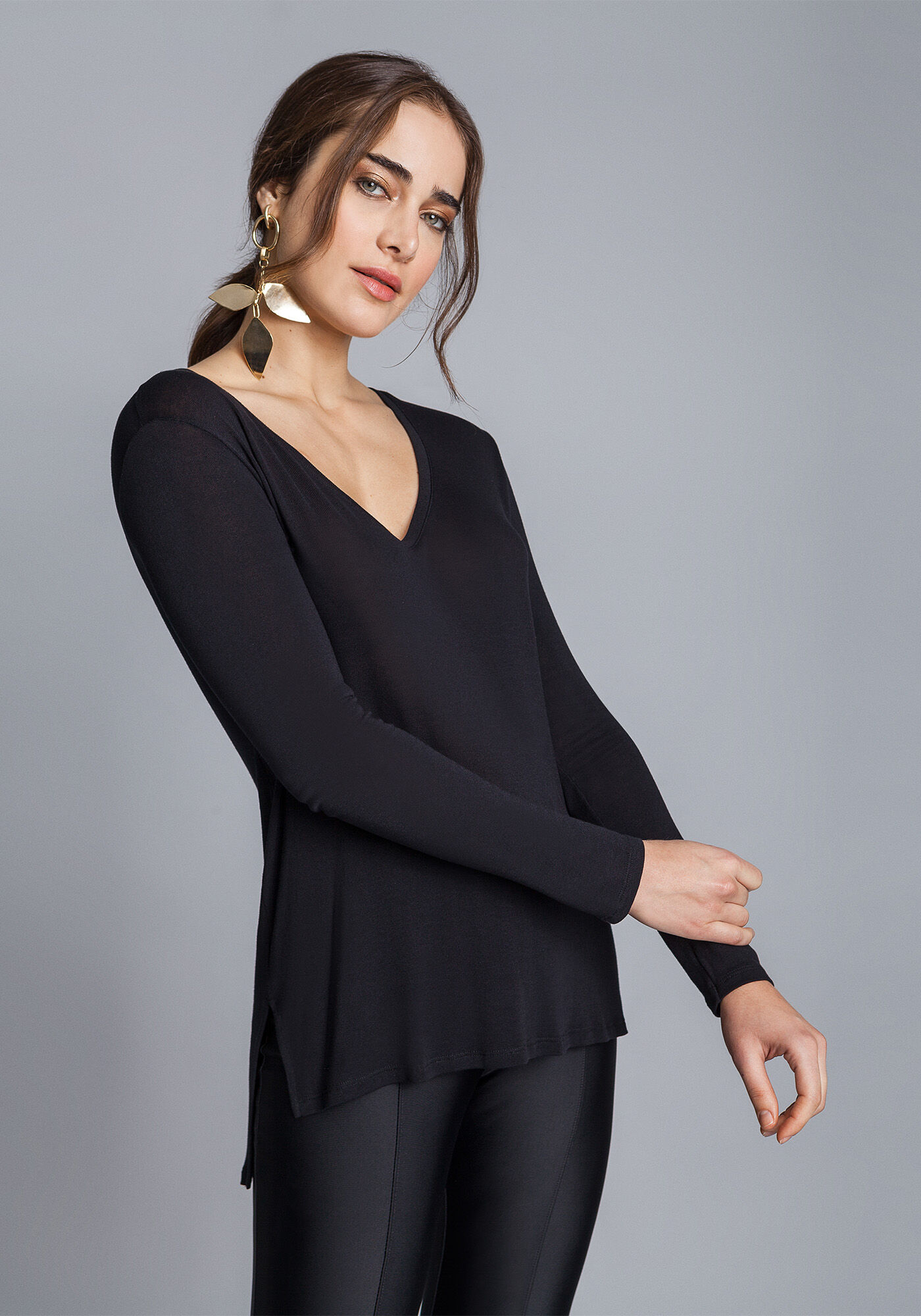 Blusa Manga Longa B&aacute;sica, , large.