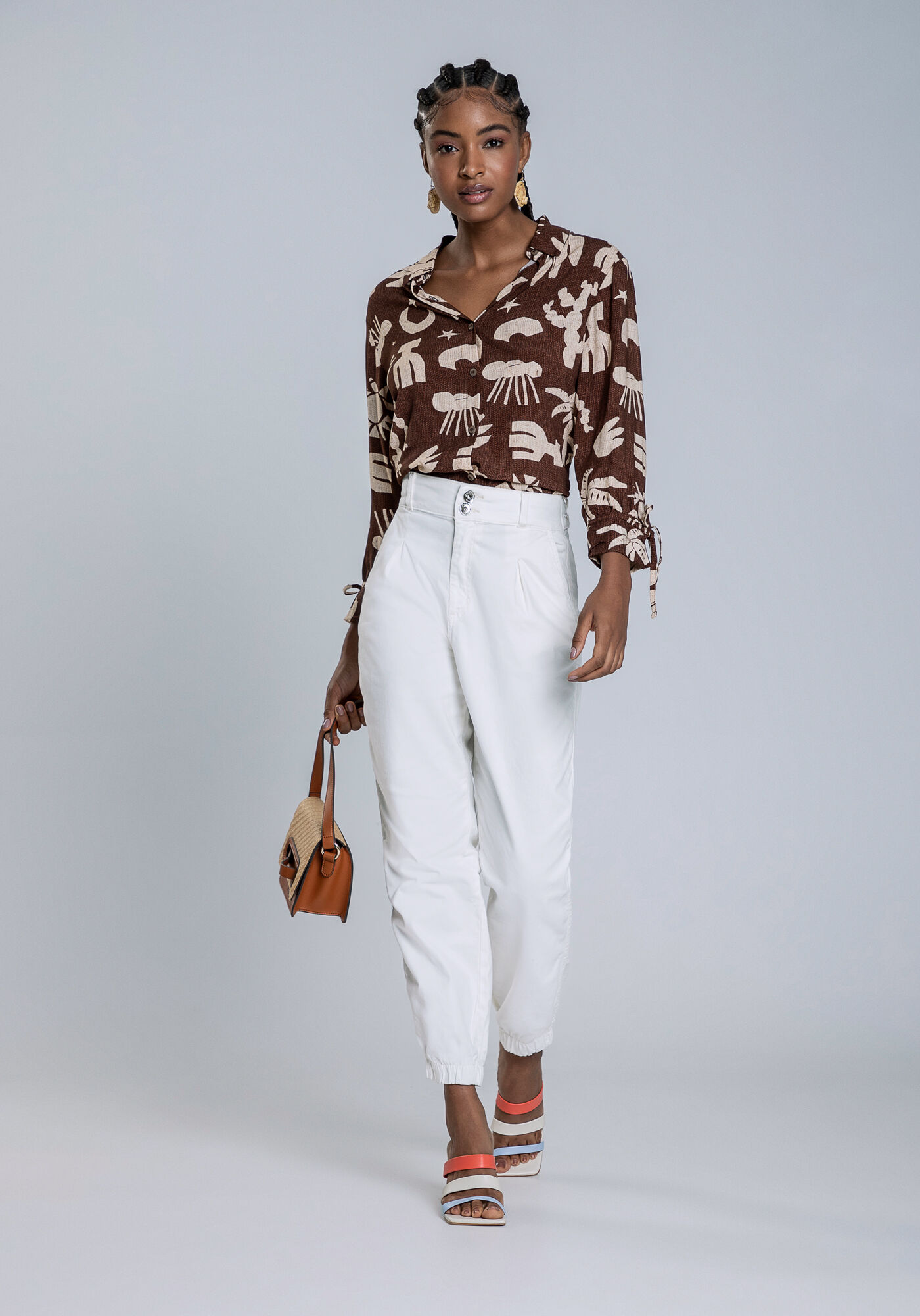 Cal&ccedil;a Sarja Jogging Cropped, BRANCO OFF WHITE, large.