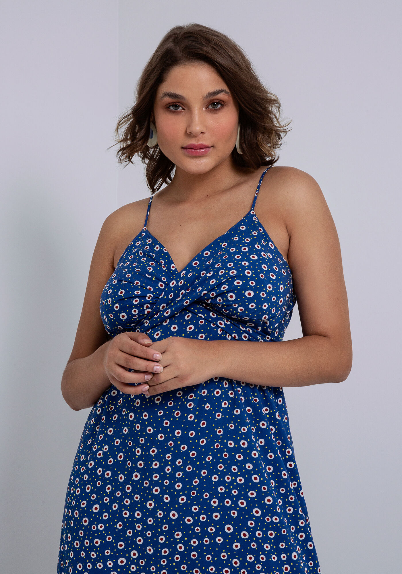 Vestido Midi em Viscose com Transpasse Busto, CAVALO MARINHO, large.