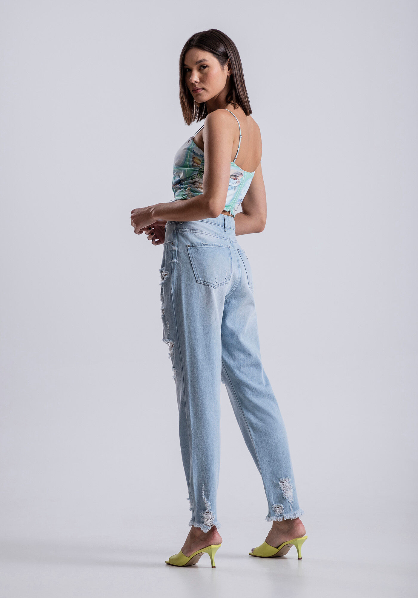 Blusa Cropped em Malha Vicenza Franzida, , large.