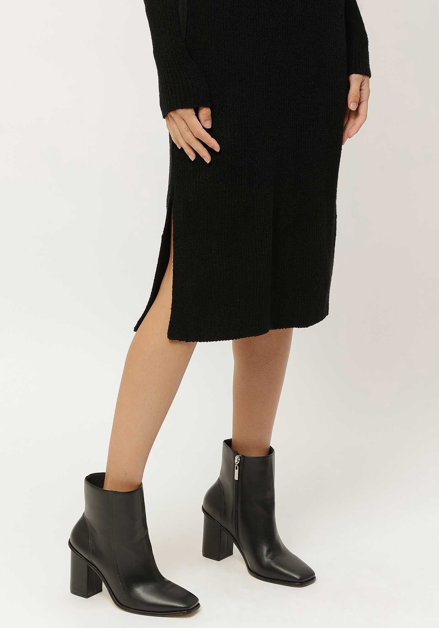 Vestido Midi em Tric&ocirc; com Fenda Lateral, , large.