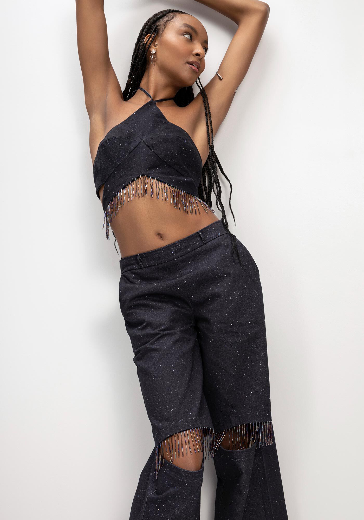 Blusa Frente &Uacute;nica Estrela com Franjas Mi&ccedil;angas, , large.