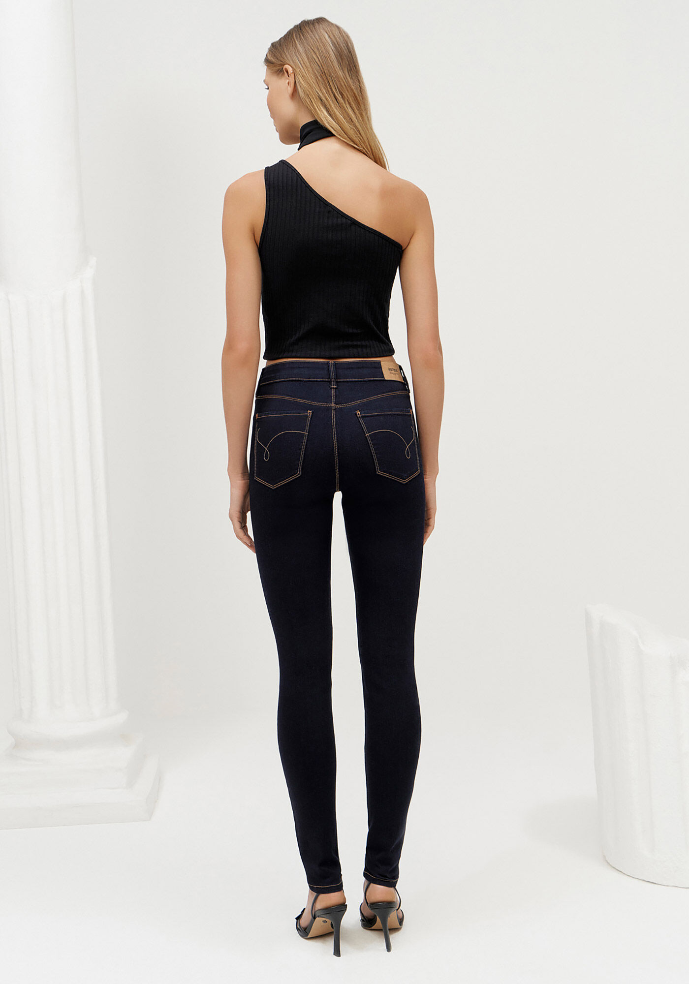 Cal&ccedil;a Jeans Skinny com Cintura Alta, JEANS, large.