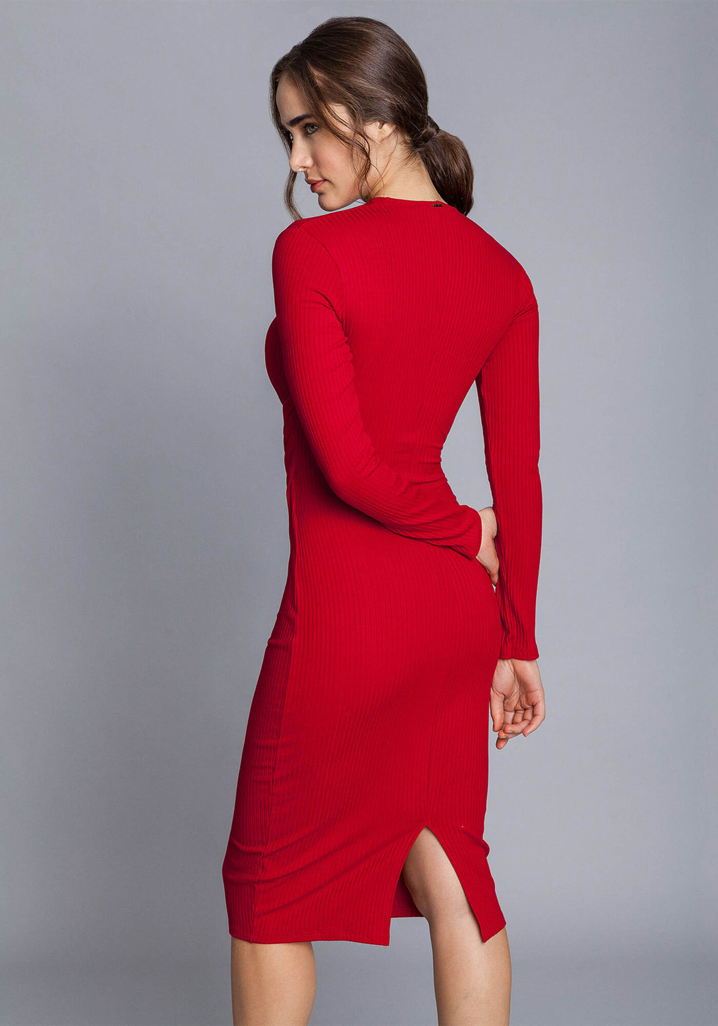 Vestido M&iacute;di Transpassado, , large.