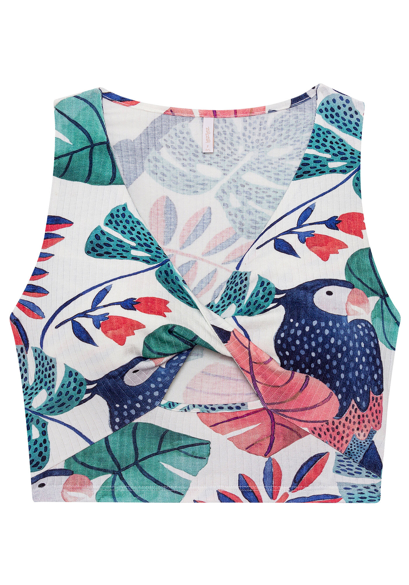 Blusa Malha Canelado Wave Cropped, , large.