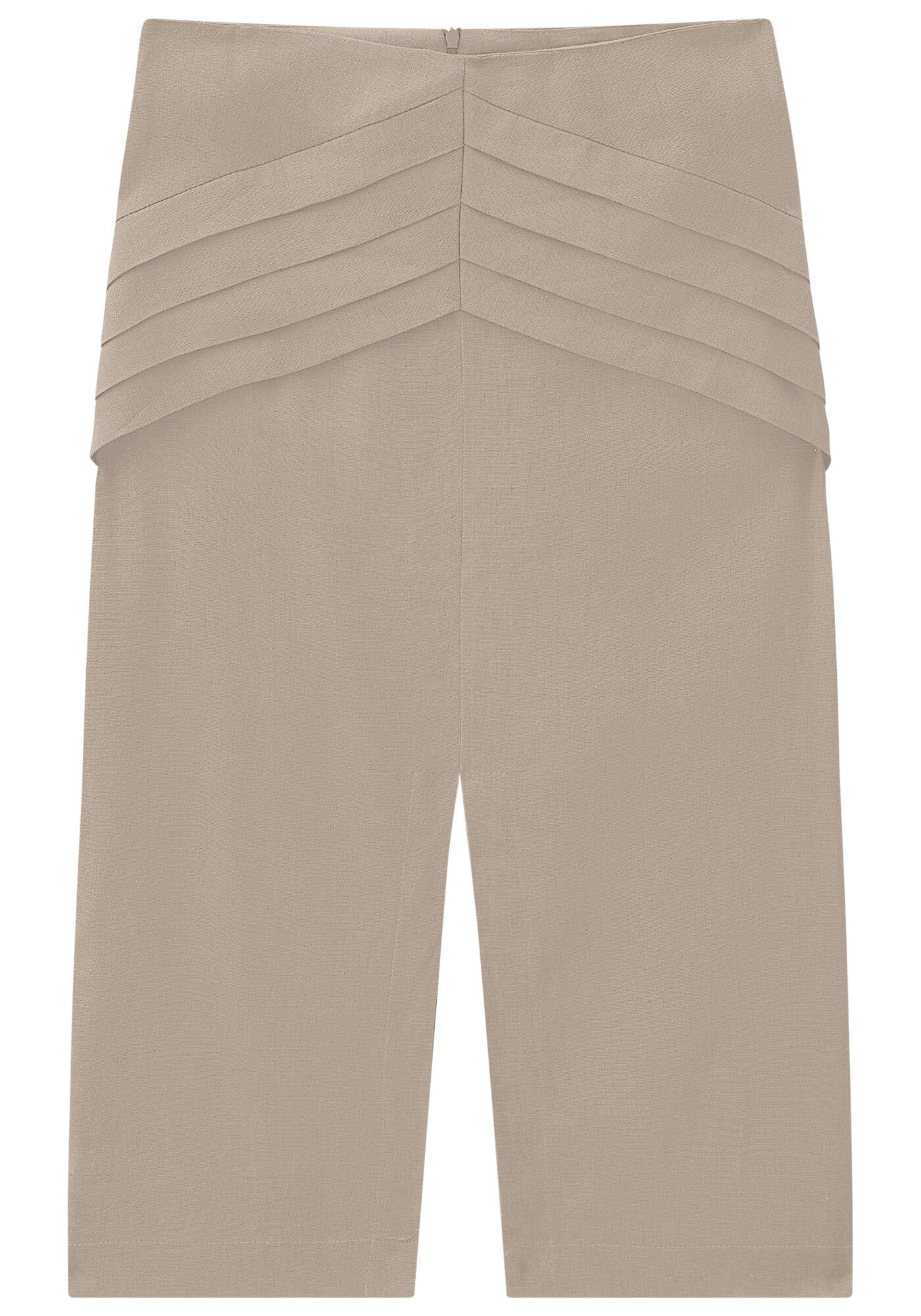 Saia Midi Linho com Pregas e Fenda, BEGE MICHIGAN, large.
