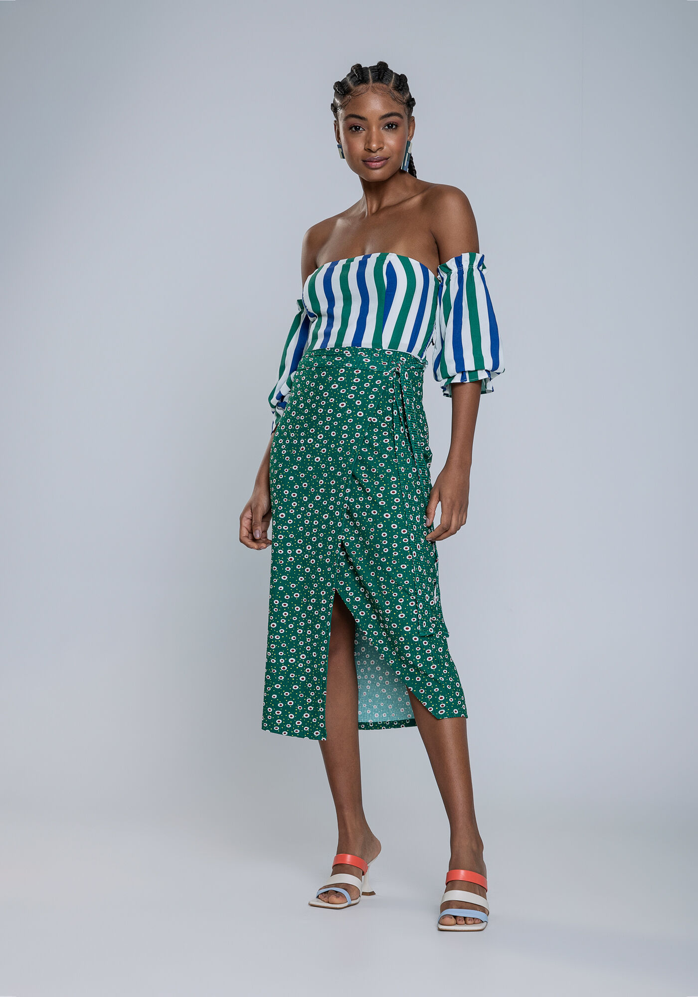 Saia Midi Canelada Transpassada, CAVALO MARINHO, large.