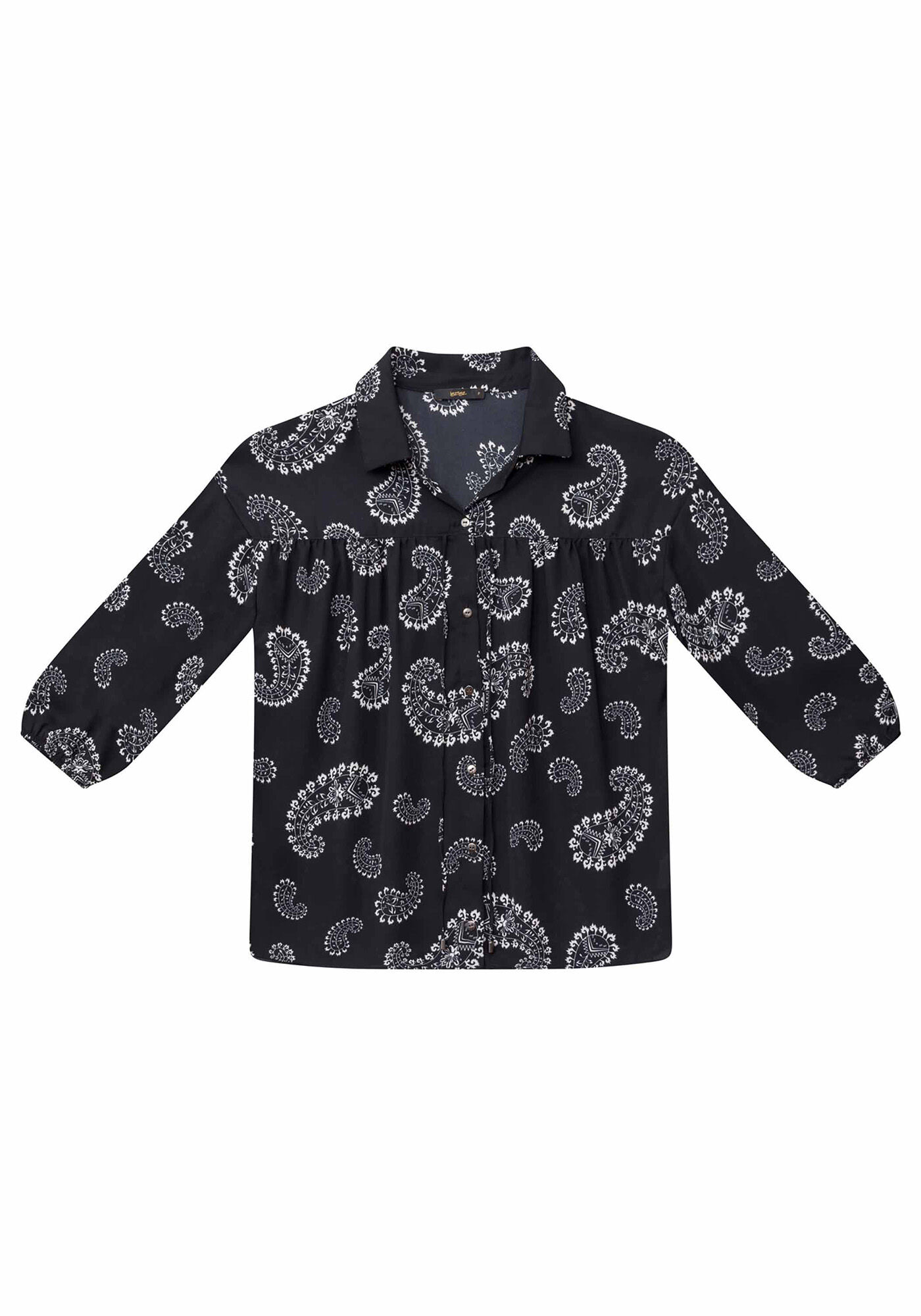 Camisa Manga 3/4 Estampada Tecido, , large.