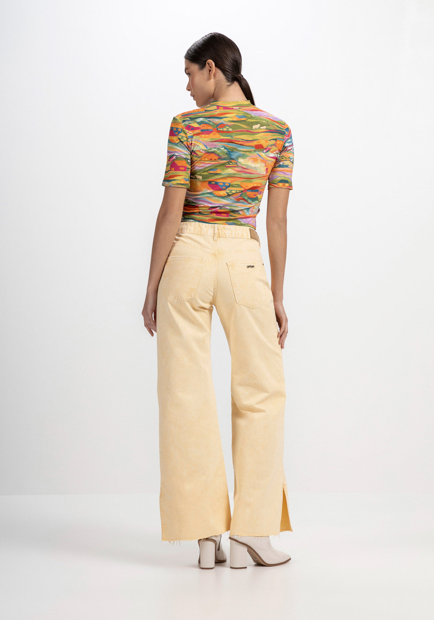 Cal&ccedil;a Sarja Wide Leg com Cintura Baixa, , large.