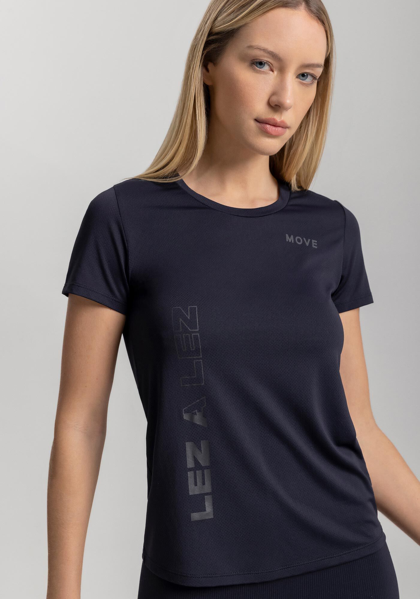 Blusa De Mangas Curtas Com Estampa Frontal Em Dry Fit Move, , large.