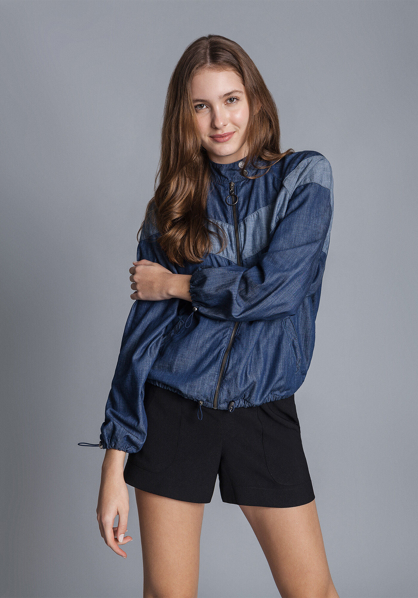 Jaqueta Jeans Ampla Recorte, , large.