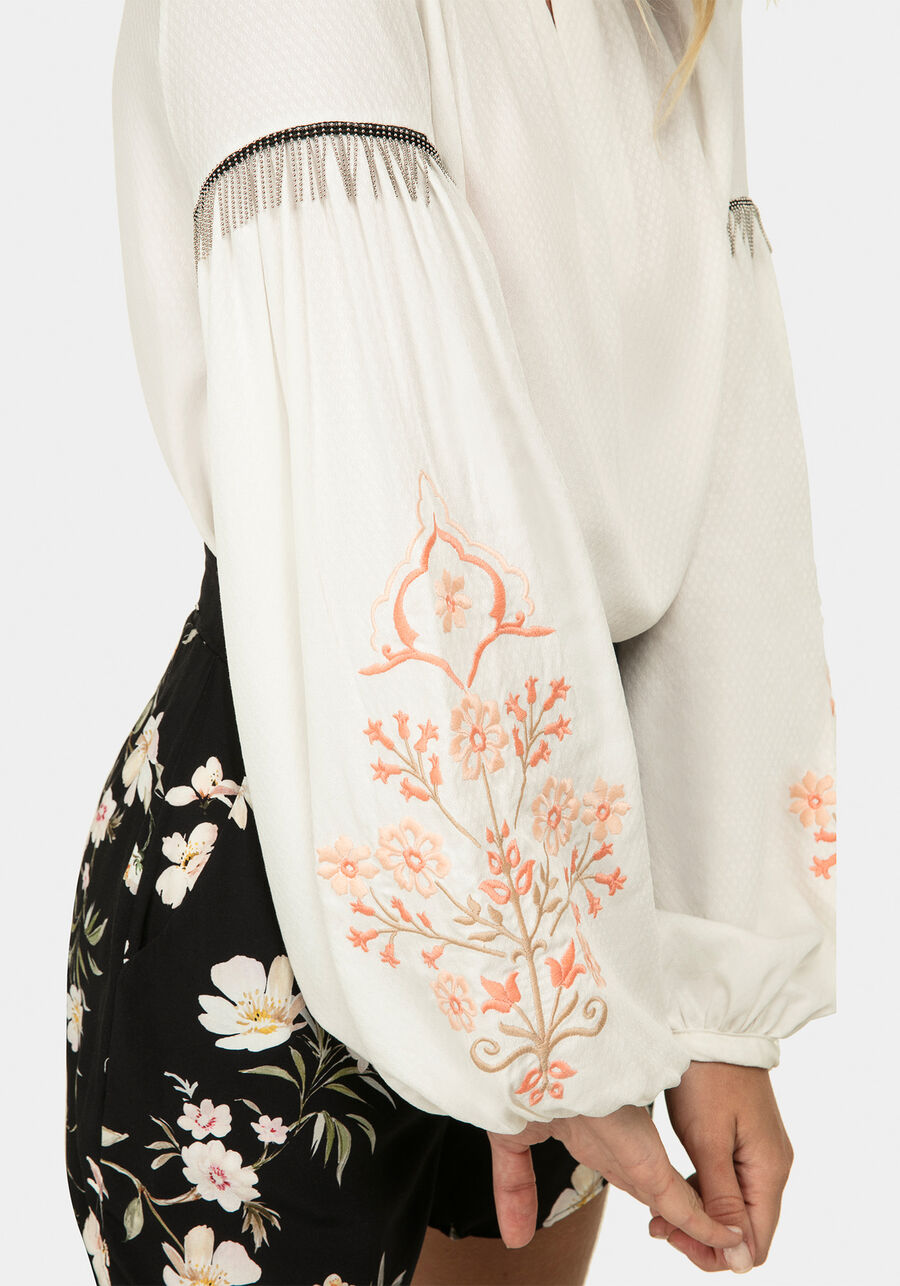 Blusa Manga Longa Bordado Tecido, . Blusa Manga Longa Bordado Tecido, , large.