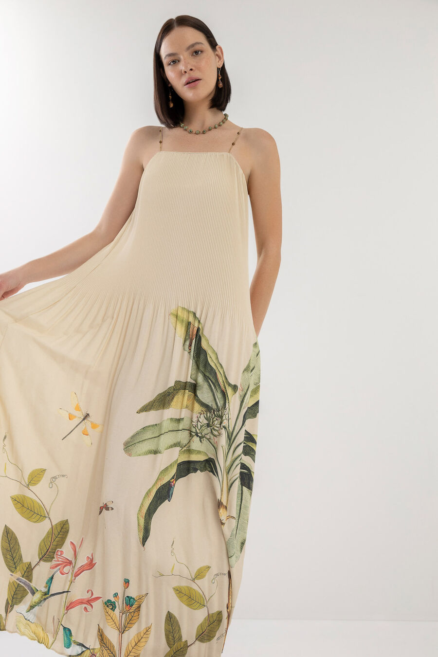 Vestido Midi Estampado Plissado, . Vestido Midi Estampado Plissado, , large.