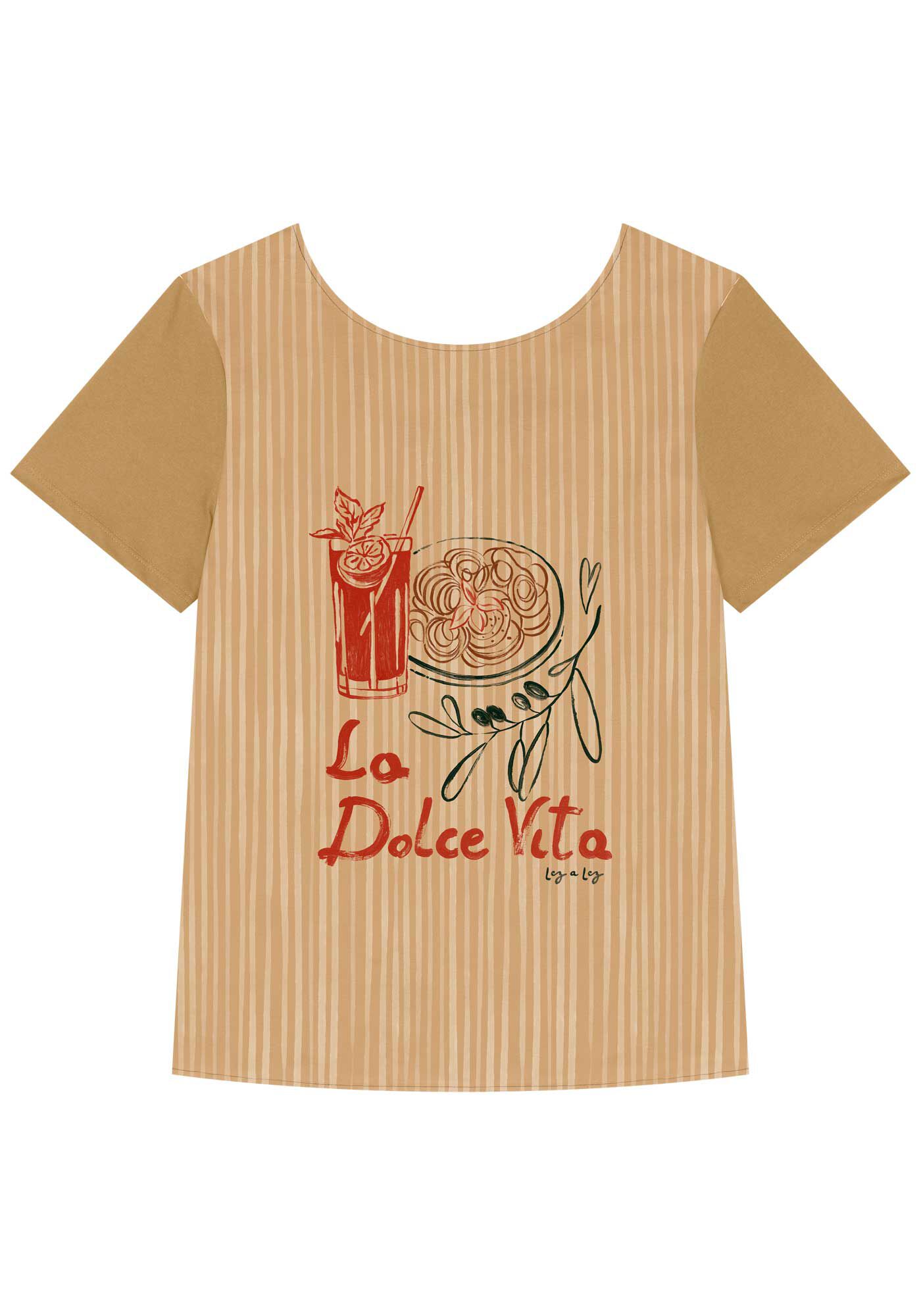Blusa T-shirt De Mangas Curtas Com Frente Estampada, , large.