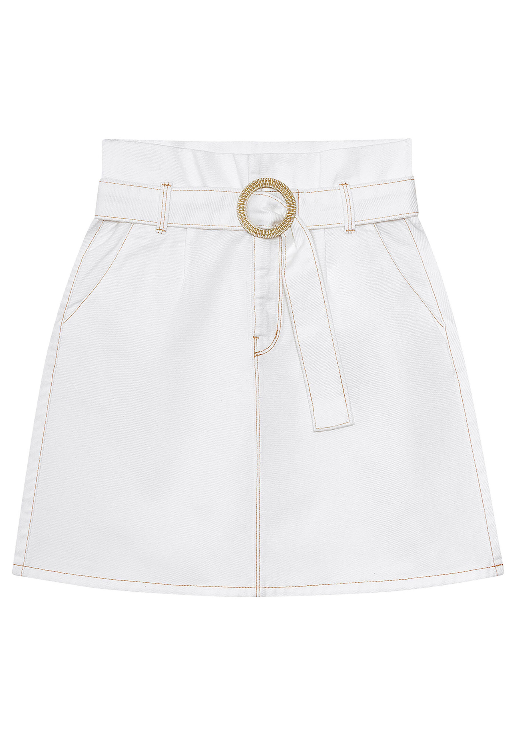 Saia Jeans Clochard, BRANCO OFF WHITE. Saia Jeans Clochard, BRANCO OFF WHITE, large.