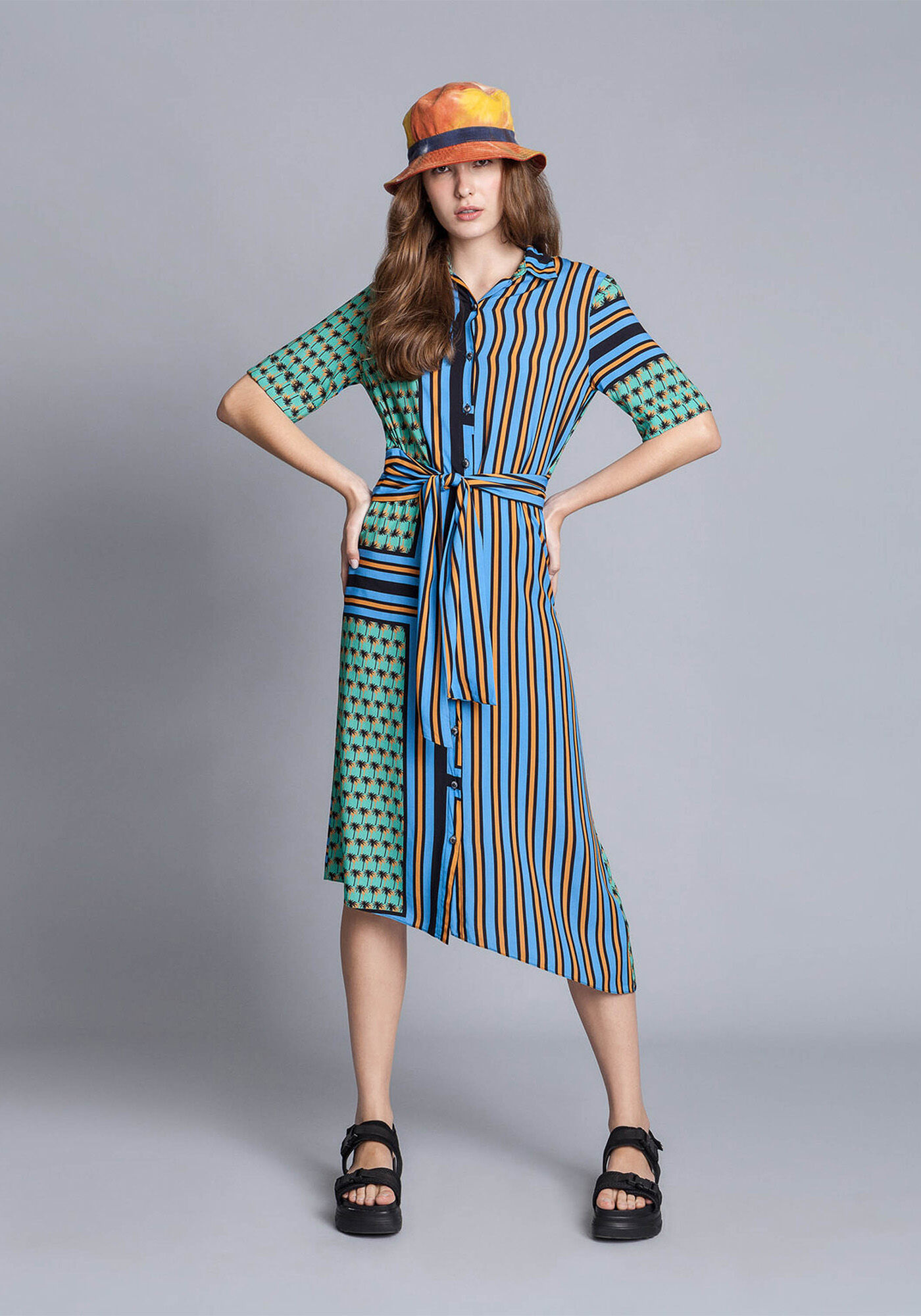 Vestido Chemise M&iacute;di Faixa, , large.