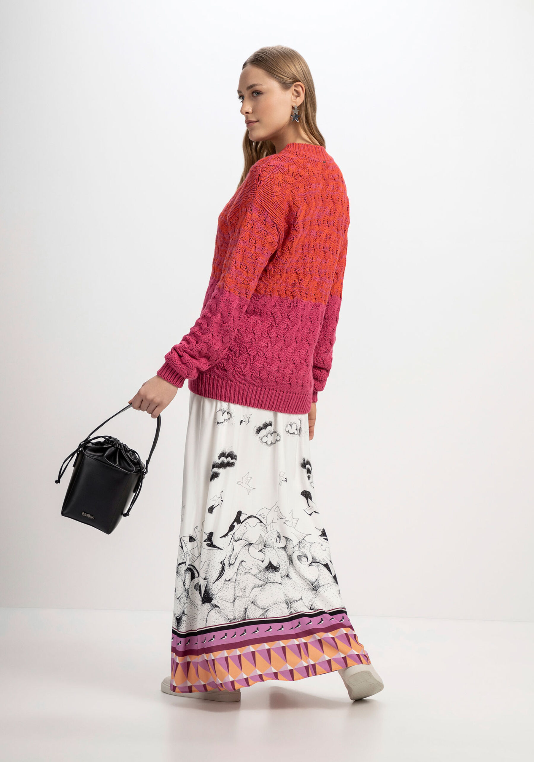 Blusão em Tricô Duo Bicolor, . Blusão em Tricô Duo Bicolor, , large.