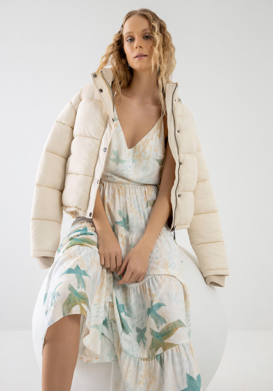 Vestido com Alças Midi em Crepe Estampado, . Vestido com Alças Midi em Crepe Estampado, , large.