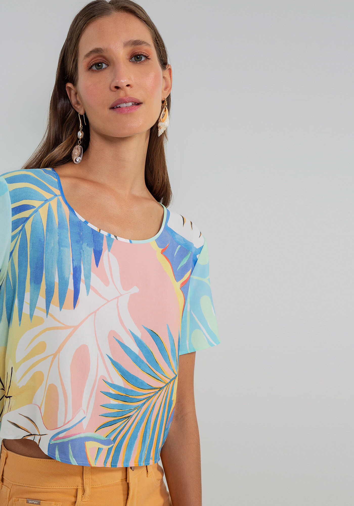 Blusa Cropped Estampa, , large.