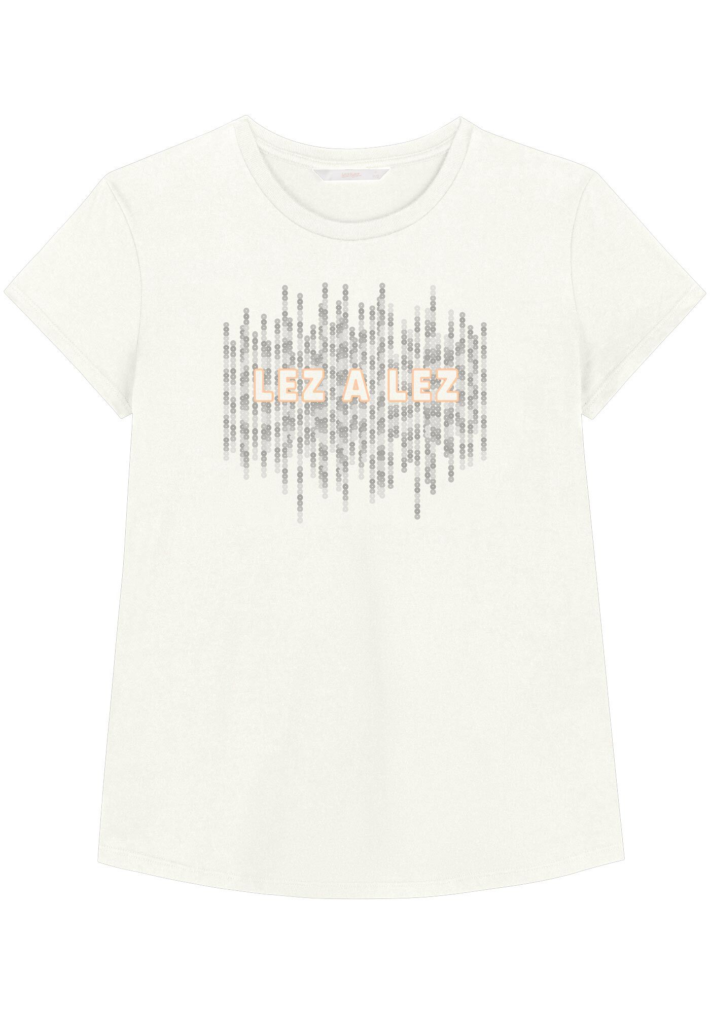 Blusa T-Shirt De Mangas Curtas Com Aplica&ccedil;&otilde;es De Paet&ecirc;, , large.