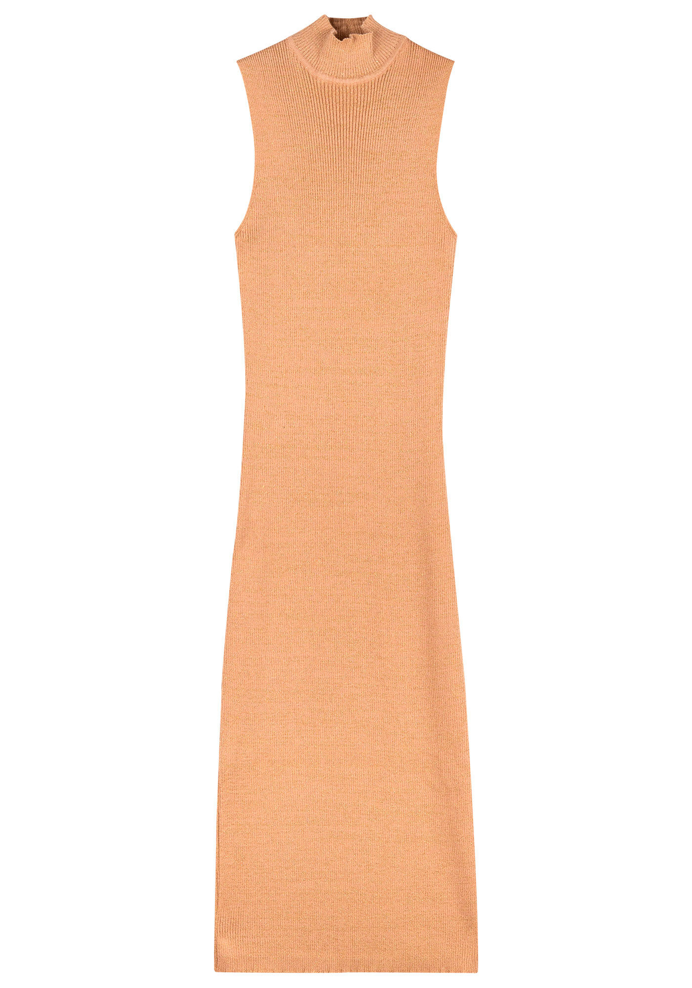 Vestido Midi Justo em Tric&ocirc; com Gola Alta, , large.