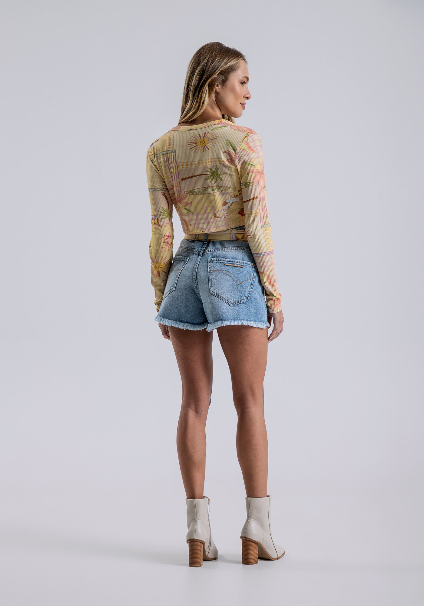 Shorts Jeans Miami com Cinto, JEANS, large.