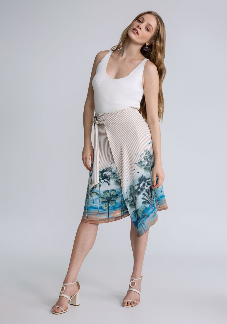 Saia Midi Transpassada Estampa, . Saia Midi Transpassada Estampa, , large.
