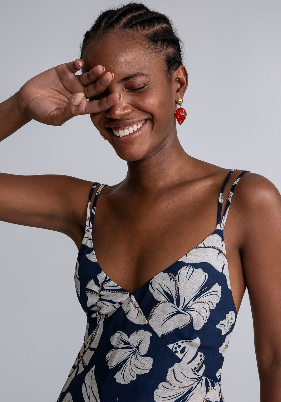 Blusa com Alças Laço Costas Estampa, . Blusa com Alças Laço Costas Estampa, , large.