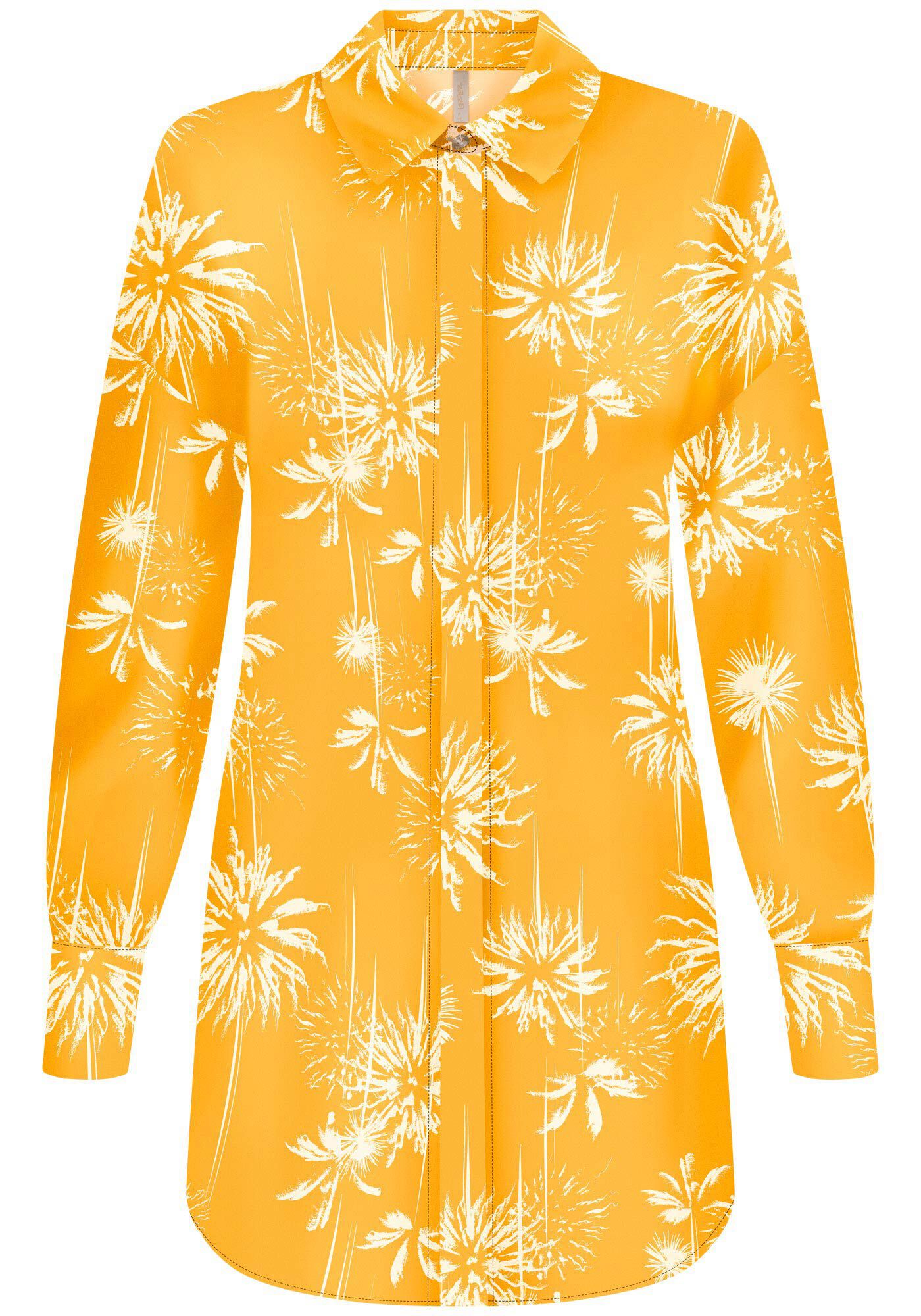 Camisa Alongada Manga Longa Estampada, , large.