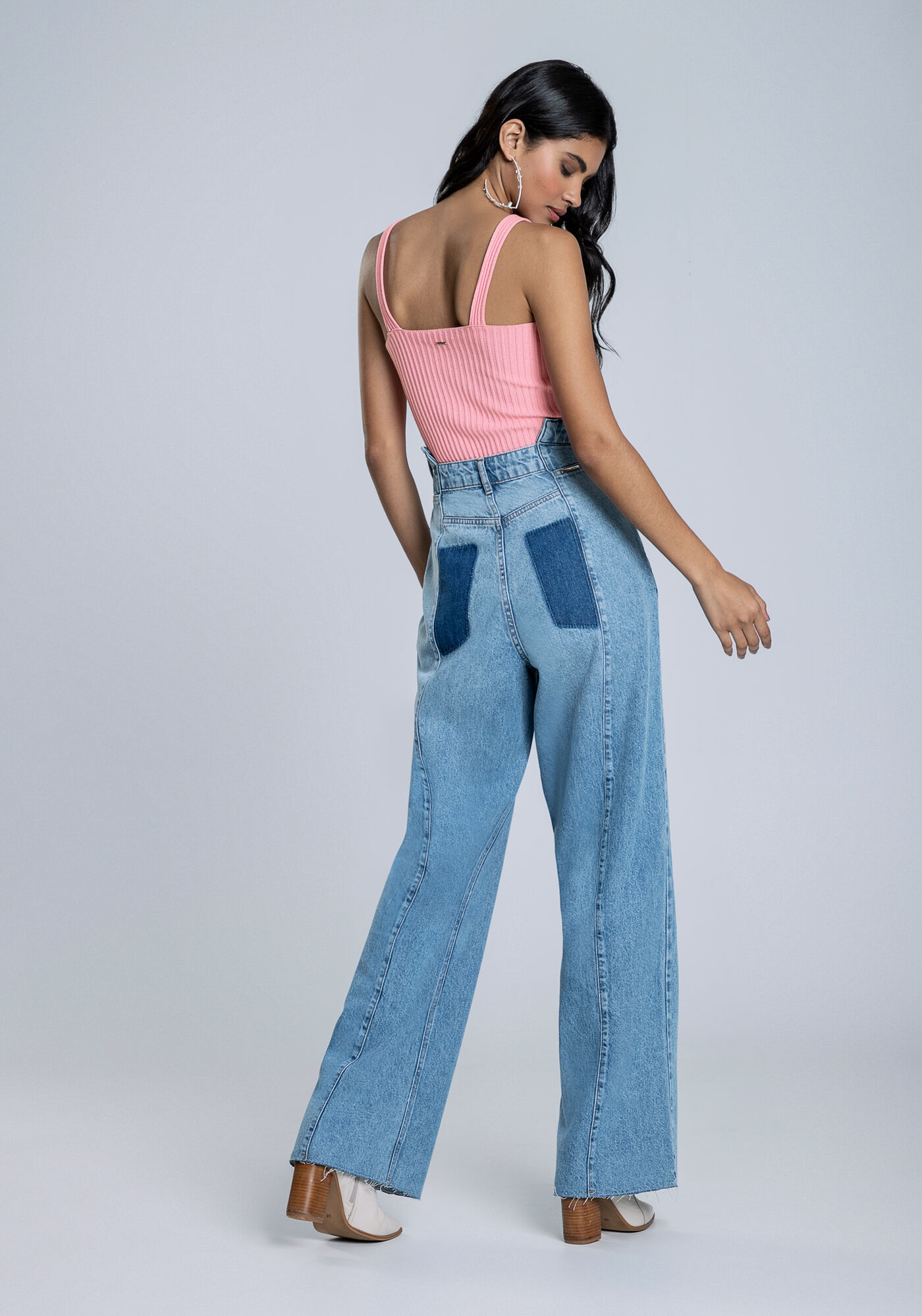 Calça flare jeans aquamar discount