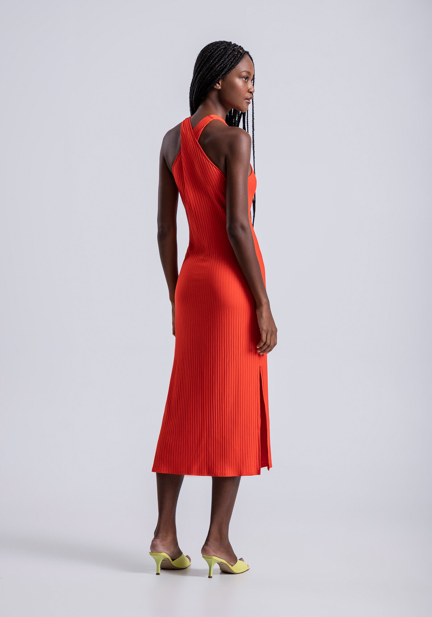 Vestido midi justo cheap vermelho
