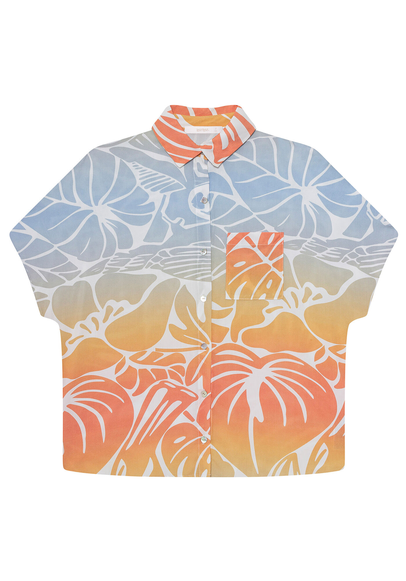 Camisa Tecido Rayon Bali Manga Curta, , large.