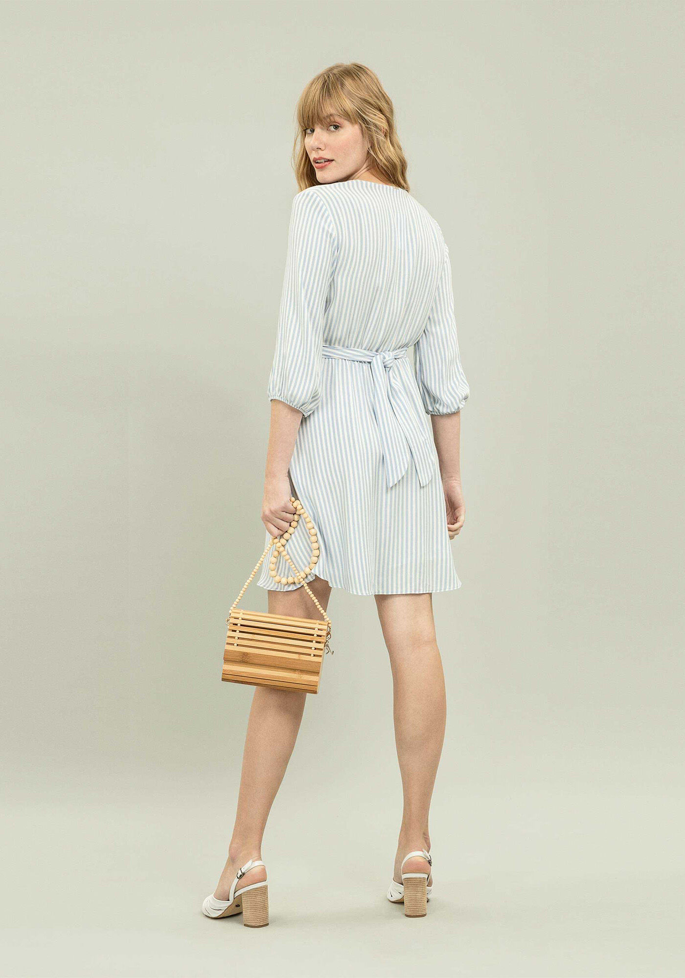 Vestido Manga 3/4 Transpasse, , large.