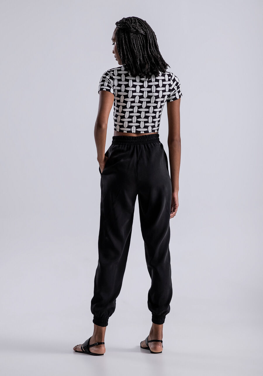 Calça Jogging Cintura Alta com Pregas, . Calça Jogging Cintura Alta com Pregas, , large.