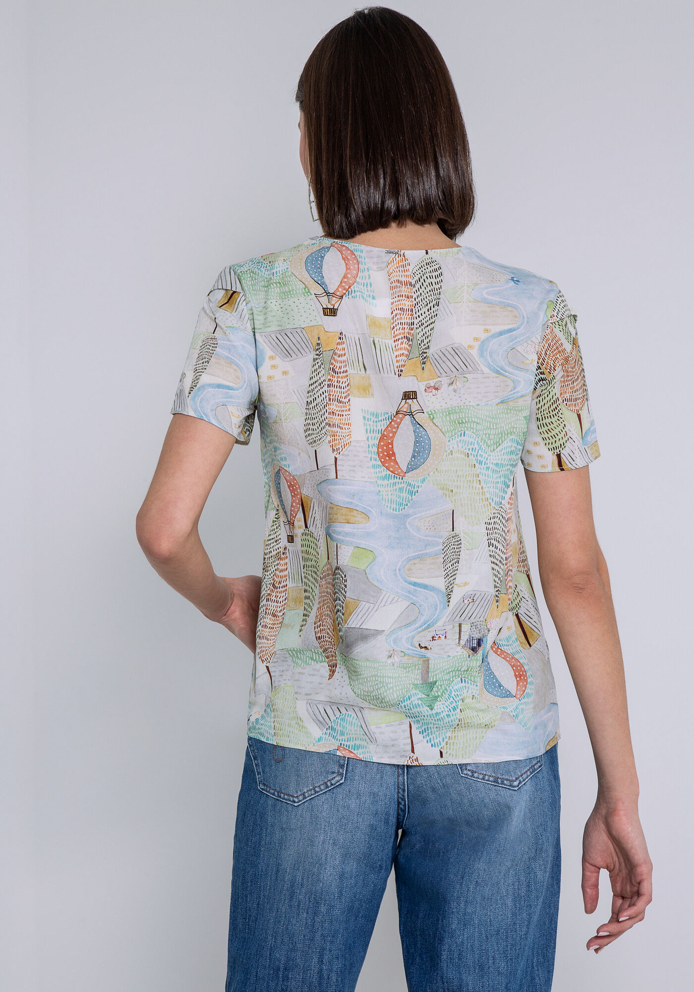 Blusa Estampada com Recorte nas Mangas, FLUTUAR, large.