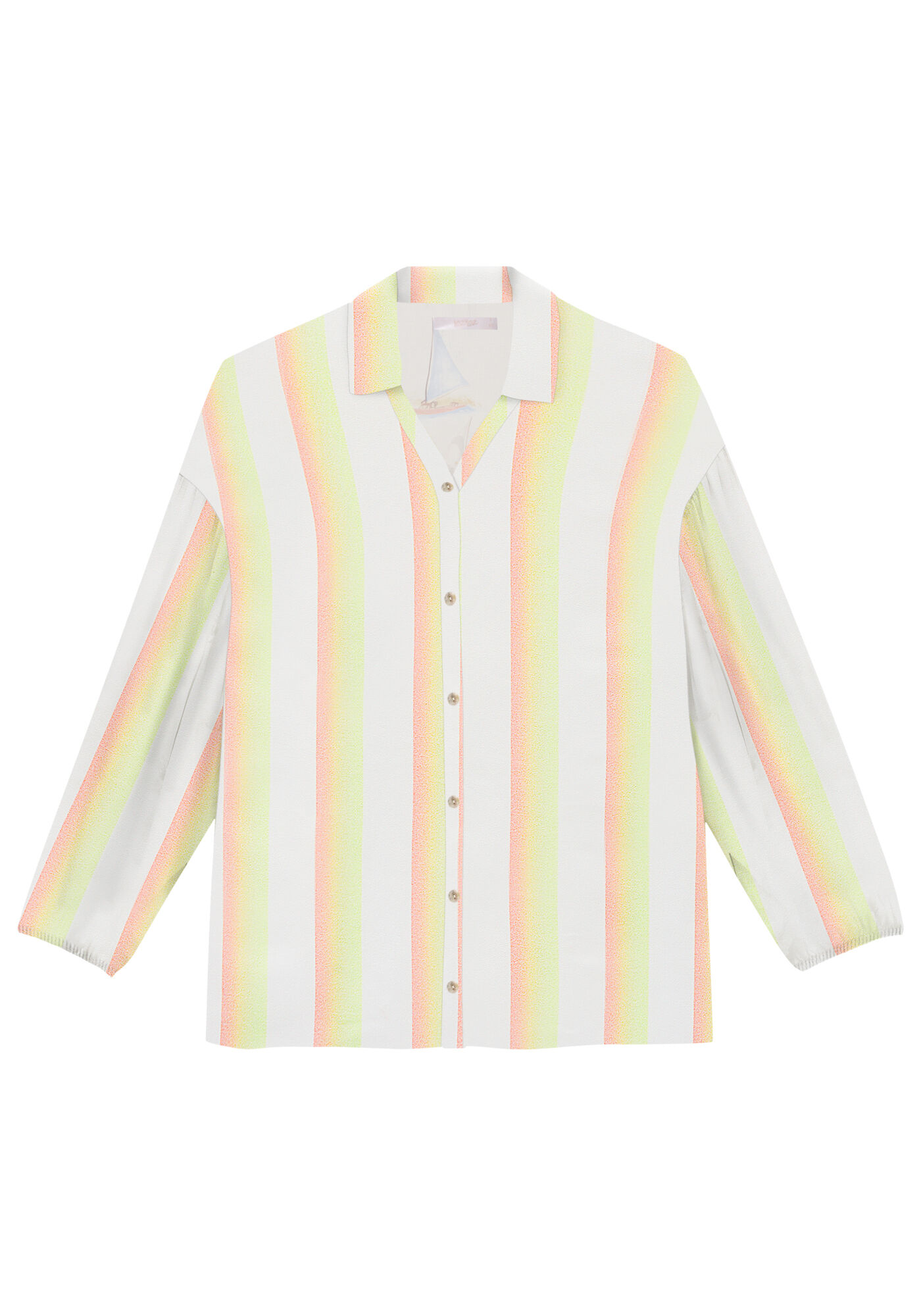 Camisa Manga 3/4 Bufante em Tecido Rayon Twill, BELO JARDIM, large.