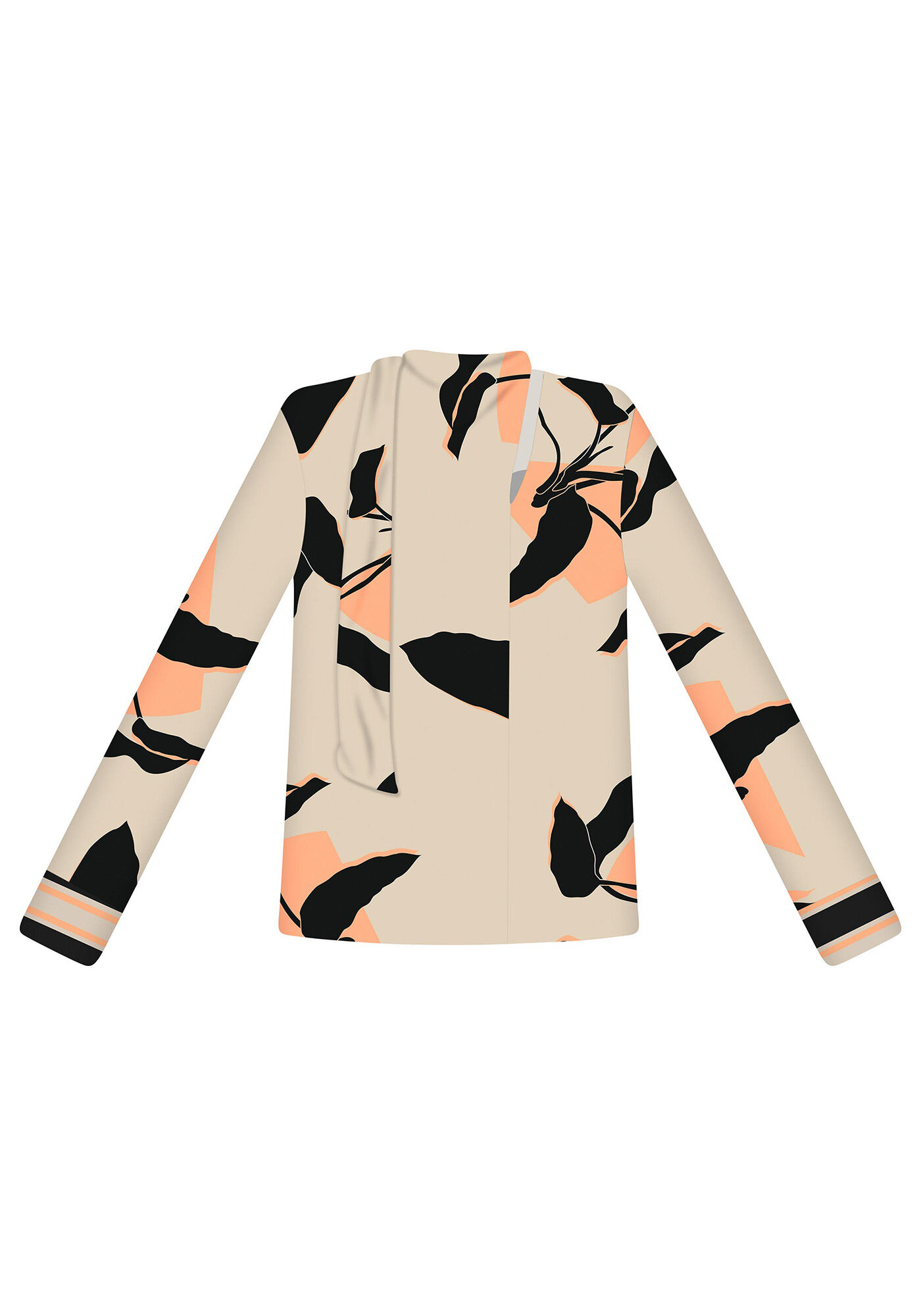 Blusa Manga Longa Gola Alta, , large.