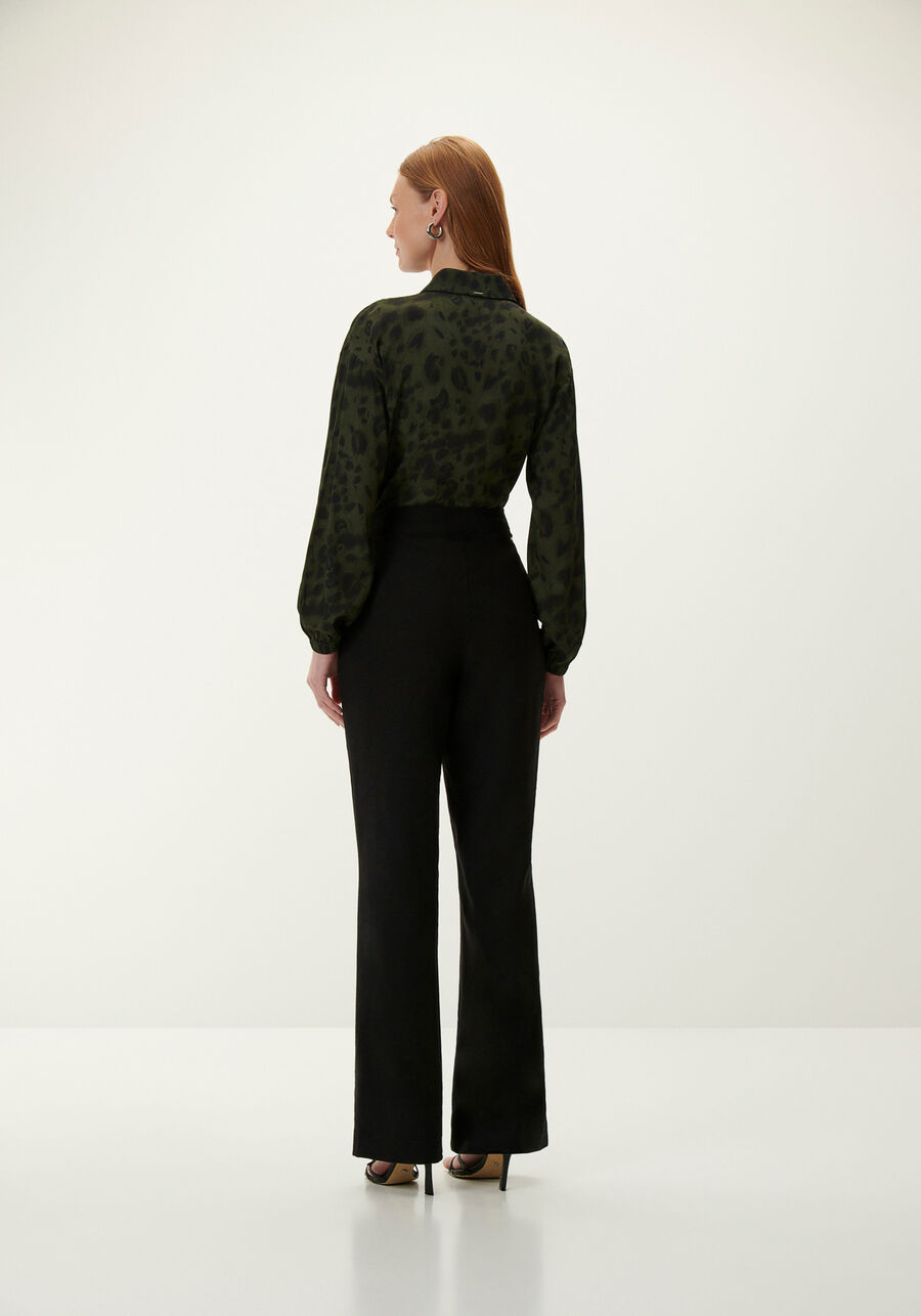 Camisa Estampada em Viscose com Bolsos, FOREST. Camisa Estampada em Viscose com Bolsos, FOREST, large.