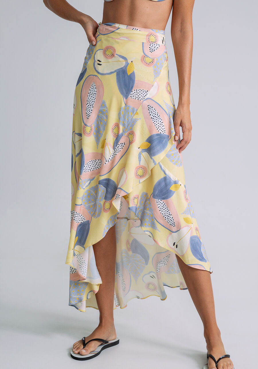 Saia Transpassada Saída de Praia Estampa, FRESCOR. Saia Transpassada Saída de Praia Estampa, FRESCOR, large.