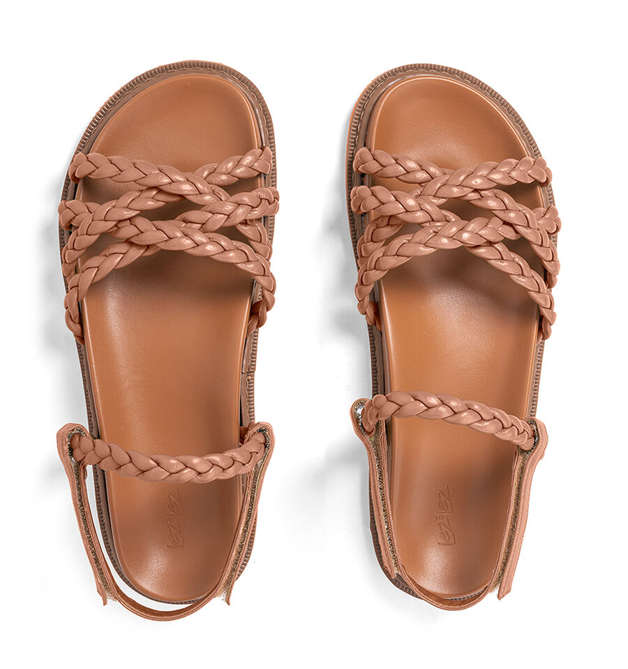 Sandália Papete com Tiras Trançadas, . Sandália Papete com Tiras Trançadas, , large.