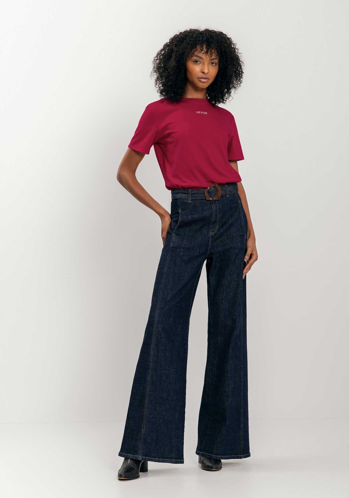 Blusa T-shirt De Mangas Curtas Em Malha De Algod&atilde;o Penteado, , large.