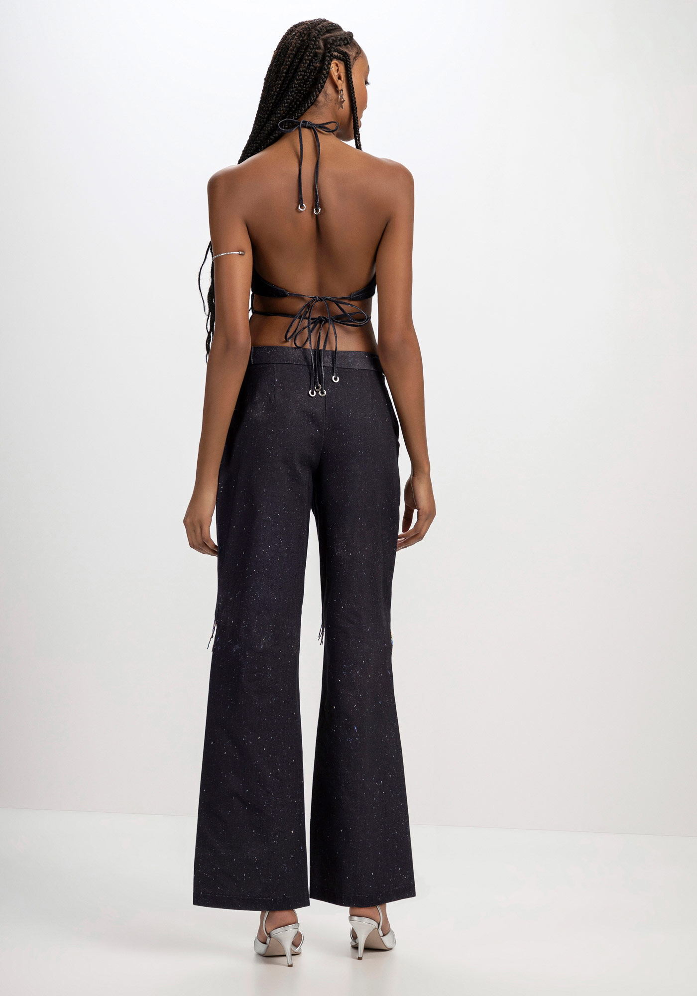 Cal&ccedil;a Sarja Reta Cintura Baixa com Franjas, COSMOS, large.