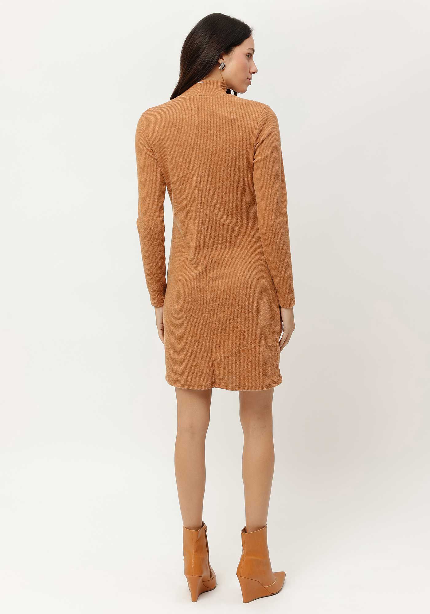 Vestido Curto Manga Longa com Gola Alta, , large.