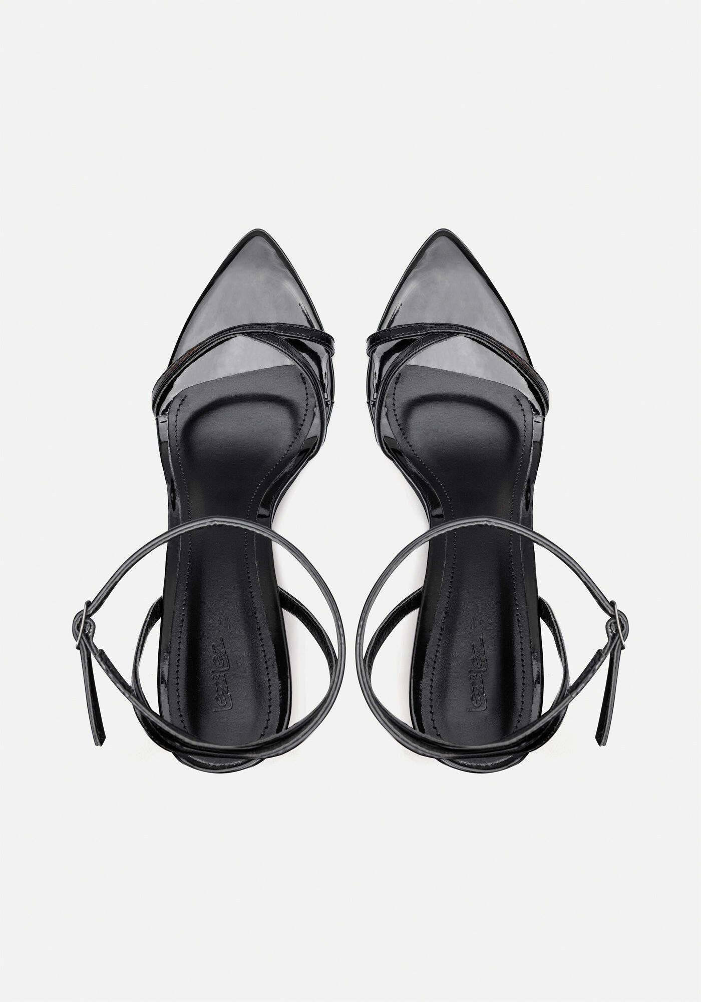 Sand&aacute;lia De Tiras Com Salto Alto Fino, PRETO, large.