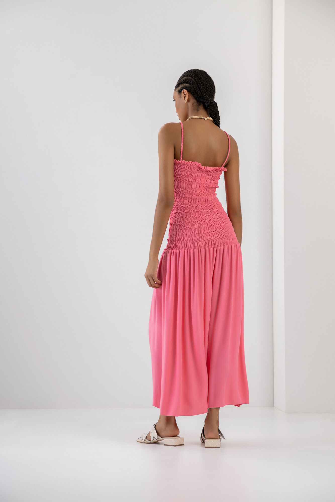 Vestido Midi em Viscose com Lastex, , large.